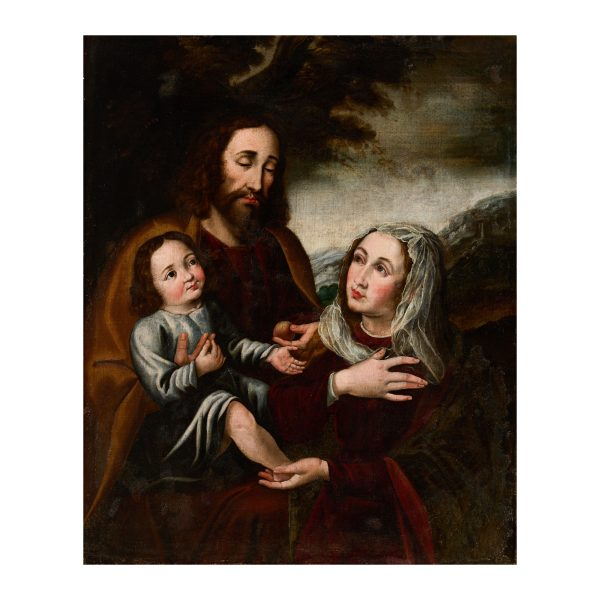 Escuela portuguesa, fles. del s.XVII-XVIII.  Sagrada Familia.  Óleo sobre tela. 