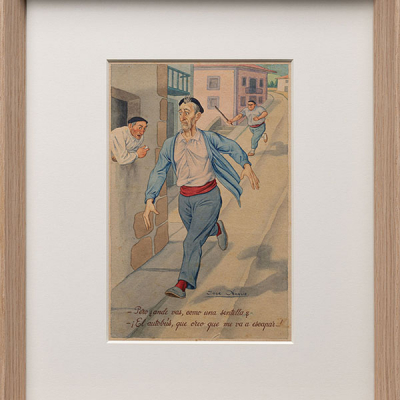 &quot;Pero ¿ande vas, como una sentella? ! El autobús, que creo que me va a escapar&quot;   JOSE ARRUE (Bilbao, 1895-1977). 