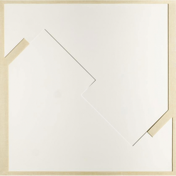 Luis Caruncho. "Vicisitudes del plano 6 (1980)". Técnica mixta sobra tabla. Firmado, fechado y titulado al dorso.