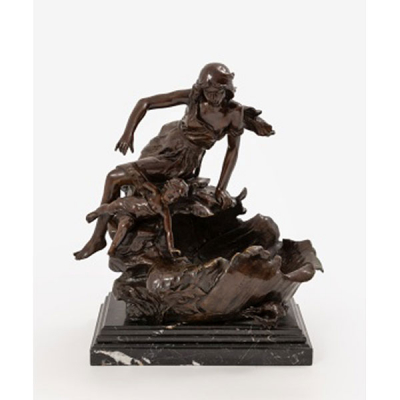 ÉMILE JOSEPH NESTOR CARLIER  (1849-1927) &quot;Odalisca con niño y concha&quot;  