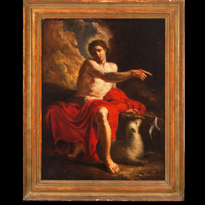 &quot;San Giovanni&quot; - Manera de Luca Giordano (Nápoles, 18 de octubre de 1634- Nápoles, 3 de enero de 1705), escuela romana o napolitana del siglo XVII.