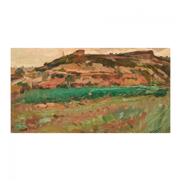Francisco Gimeno Arasa (Tortosa, Tarragona, 1858-Barcelona, 1927) Paisaje. Óleo sobre tela. Firmado.