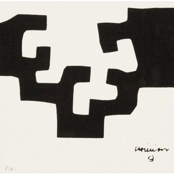 Eduardo Chillida. "Sin t&iacute;tulo (1975)". Litograf&iacute;a numerada a l&aacute;piz 