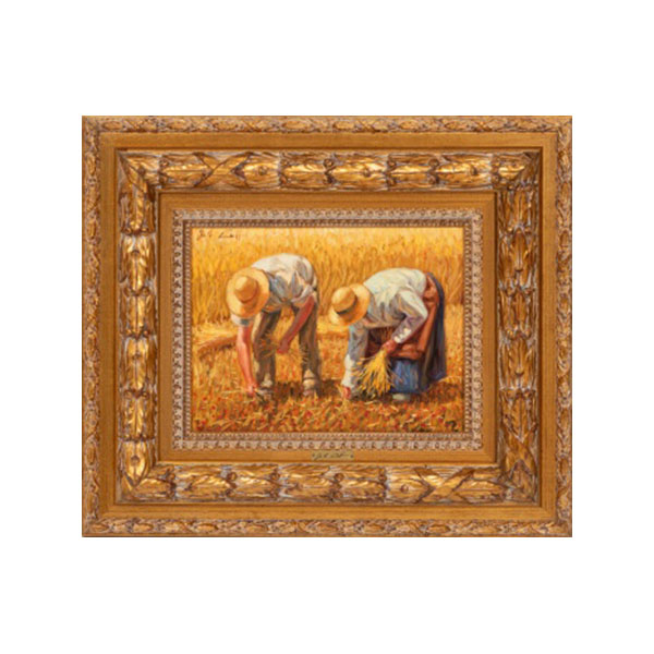 JOSÉ LULL CANTO  (Valencia 1933) &quot;Espigando &quot; Firmado: José Lull Óleo / Tabla 