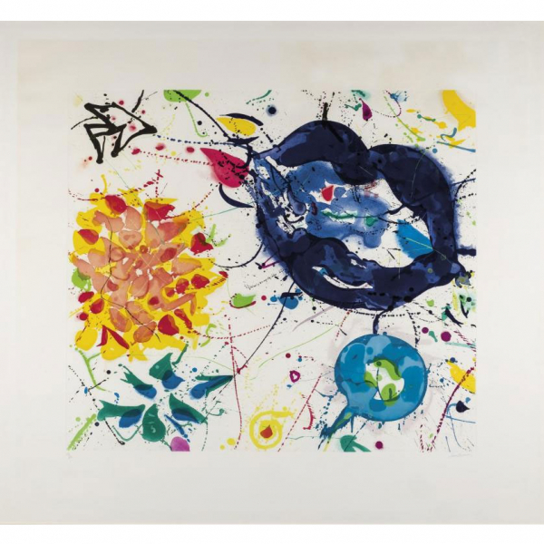 Sam Francis. "Sin t&iacute;tulo III (1986)". Serigraf&iacute;a sobre papel. Numerado (69/76)  Firmado