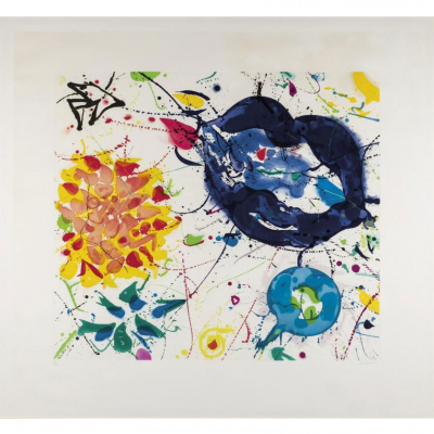 Sam Francis. "Sin t&iacute;tulo III (1986)". Serigraf&iacute;a sobre papel. Numerado (69/76)  Firmado