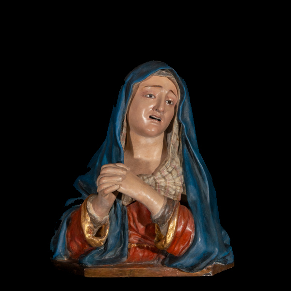 Dolorosa, atribuida a Diego Antonio de Mora López, escultor (1658-1729), escuela Barroca Granadina del siglo XVIII.
