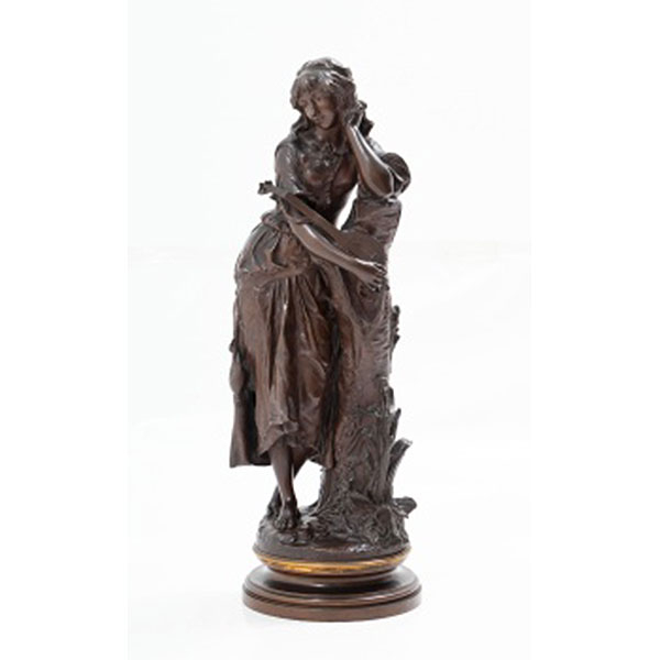 ADRIEN ETIENNE GAUDEZ  (Francia 1845 - 1902) "Joven con mandolina"