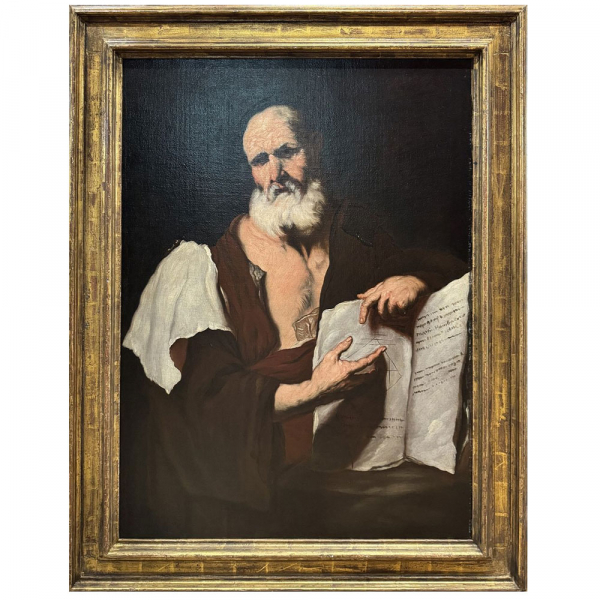 LUCA GIORDANO (Nápoles, 1634 - Nápoles, 1705) - "Retrato de Aristóteles".  Óleo sobre lienzo