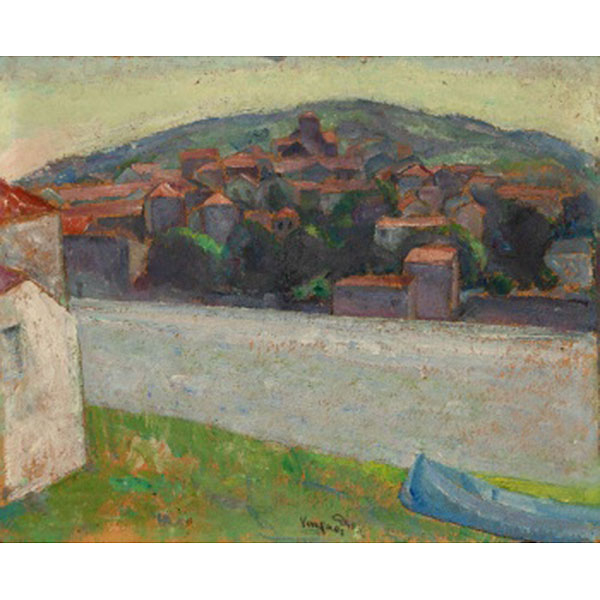 DANIEL VÁZQUEZ DÍAZ   (Nerva, Huelva 1881 - Madrid 1969)  &quot;La mañana&quot; Óleo / Cartón  