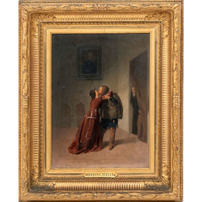 DIÓSCORO DE LA PUEBLA  (Melgar de Fernamental, Burgos, 1831 - Madrid 1901) &quot;Escena galante&quot;