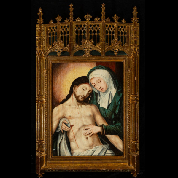 Importante "Descendimiento" del TALLER DE JUAN DE FLANDES (c. 1465–Palencia, Corona de Castilla, 1519).