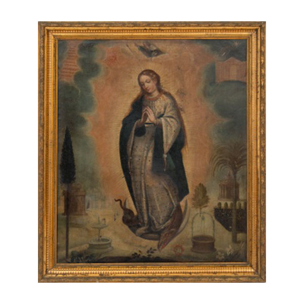 ESCUELA ESPAÑOLA  (S. XVII) &quot;Virgen&quot; Óleo / Lienzo 
