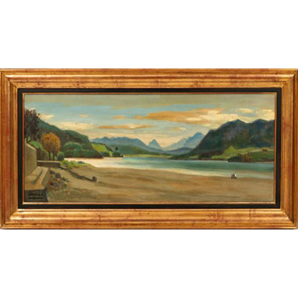 ANTONIO SANTAFÉ LARGACHA   (Bilbao 1911-1985)  &quot;Ría de Guernica&quot;  Firmado: Largacha  Óleo / Lienzo