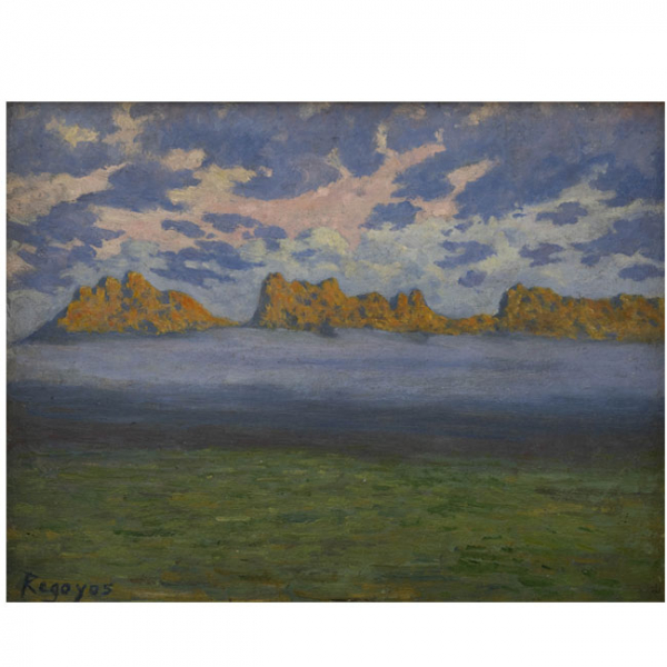 "Amanecer en Pancorbo II".  DARÍO DE REGOYOS (Ribadesella, 1857-1913)  