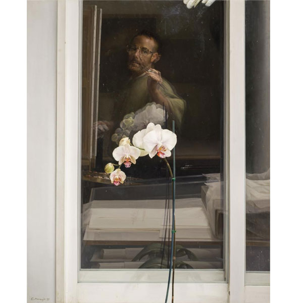 Eduardo Naranjo (1944).   &quot;Orquídea IV (La noche) (1999)&quot;. Óleo sobre lienzo. 