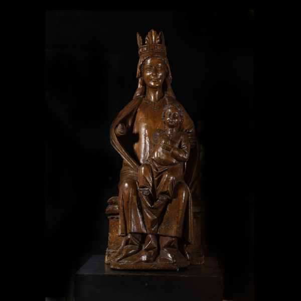 MONUMENTAL VIRGEN " SEDES SAPIENTAE " HISPANO FLAMENCA GÓTICA DEL SIGLO XIII - INICIOS SIGLO XIV. 