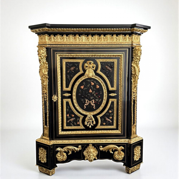 Importante cómoda de ébano con monturas de bronce dorado al mercurio, estilo Napoleón III, de Jean-Louis Benjamin Gros, circa 1850. 