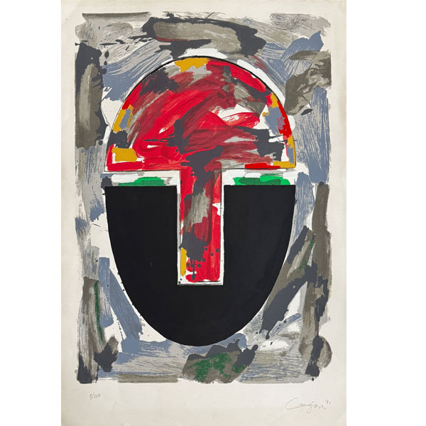 Rafael Canogar (1935). "Centenario Olímpico" 1992. Serigrafía sobre papel Archés firmada a mano y numerada a lápiz 9/250.