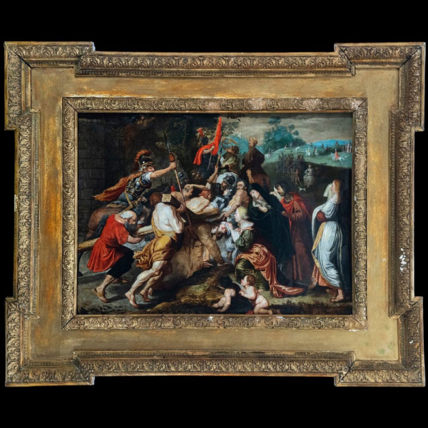Cristo camino al Calvario, Escuela de Van Dyck, siglo XVII. Óleo sobre cobre. 