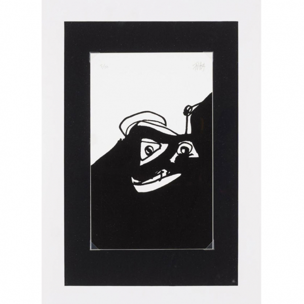Antonio Saura. "Portraits d`Antonio Saura (1998)". Serigrafía sobre papel papel Ingres blanc.