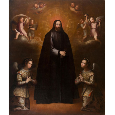 Atribuido a Baltasar Vargas de Figueroa (Santafé de Bogotá, 1629 - idem, 1667) &quot;Cristo con hábitos de Jesuita&quot; Escuela Colonial Colombiana 