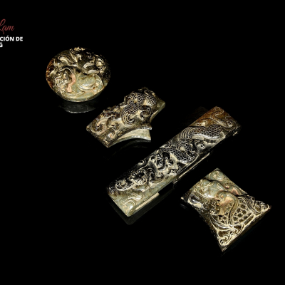 Conjunto de jades tallados "Ornamentos para empu&ntilde;adura", dinast&iacute;a Han. 