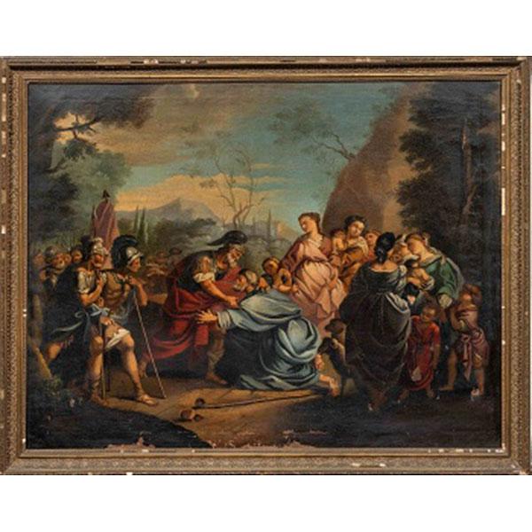 ESCUELA EUROPEA  (S. XIX) &quot;Escena bíblica&quot; Óleo / Lienzo