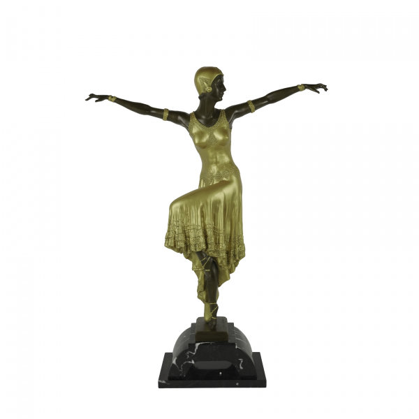 Después de Démetre H. Chiparus.  Egyptian dancer.  Escultura en bronce patinado y dorado. Firmada