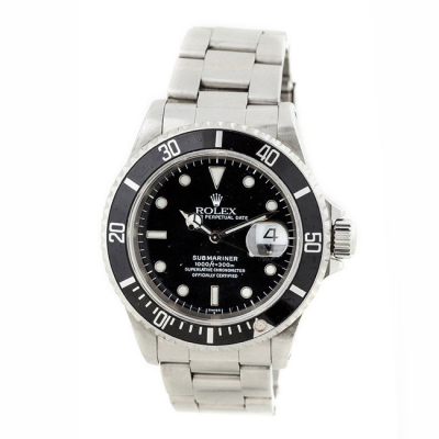 Reloj vintage cab., suizo, ROLEX, Oyster Perpetual Date. SUBMARINER 300 m, ref 16610. Caja 40 mm 
