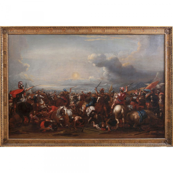 JACQUES COURTOIS, llamado IL BORGOGNONE (Saint-Hippolyte, 1621 &ndash; Roma, 1676) "Josu&eacute; deteniendo el curso del sol".   