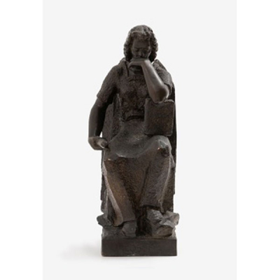 JOAQUÍN LUCARINI MACAZAGA   (Fontecha, Álava 1905 - Burgos 1969)  &quot;Filosofía&quot;   Bronce patinado