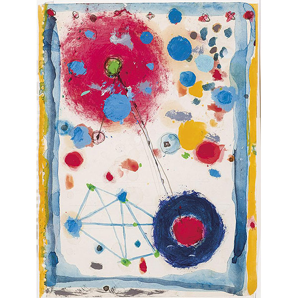 Nicola de Maria.   "L'Arte mia". Técnica mixta (acuarela, gouache, lápiz y acrílico) sobre papel.  Firmado