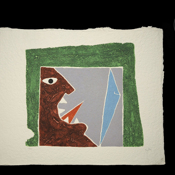 Juan García Ripollés (1932) "Grito".  Grabado matérico. Firmado 