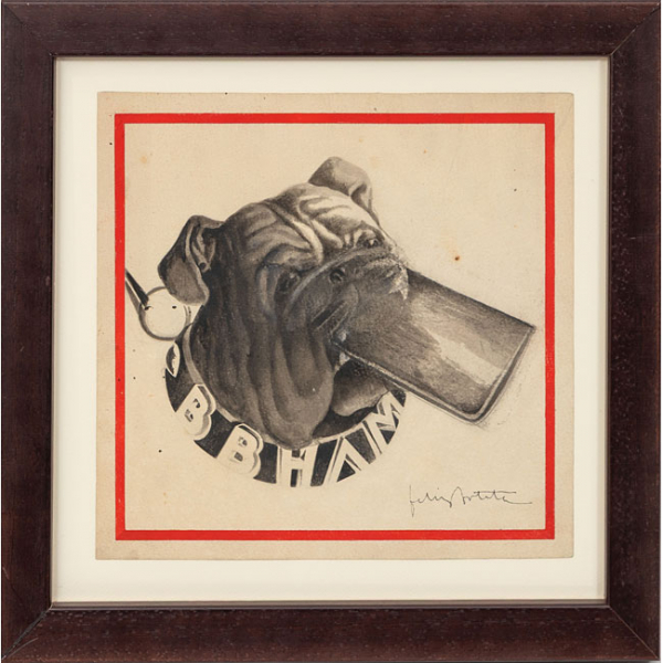 FÉLIX ARTETA ERRASTI   (Bilbao 1890 - 1986)  "Bulldog "  Firmado: Felix Arteta  Dibujo / Papel  