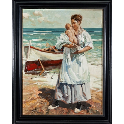Juan González Alacreu &quot;Madre e hijo en la playa&quot;