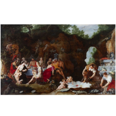 ADRIAEN VAN STALBEMT (Amberes, 1580-1662) Banquete de dioses 1622