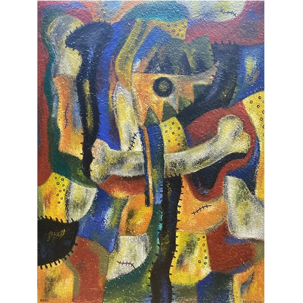 Luis Ríos – Perro con Hueso – Mixta Acrílico / arena sobre tela