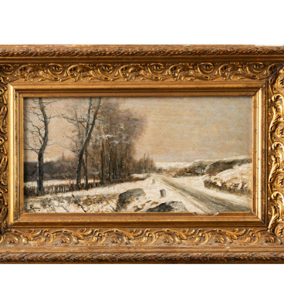 &quot;Paisaje nevado&quot;  MANUEL RAMOS ARTAL (Madrid, 1855 -1916)