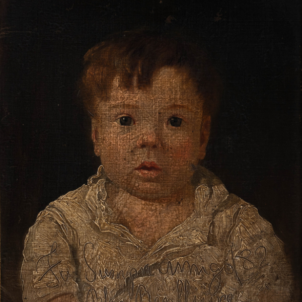 "Retrato de niño de D. Vicente Vidal Valverde"    BLAS BENLLIURE (Valencia, 1852-1936) 