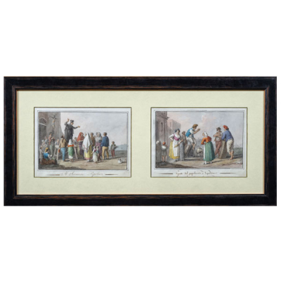 &quot;Hl sermone popolare y Gesti del popolaccio napoletano&quot;.  SEVERIO DELLA GATTA(Italiam 1758-1829).  