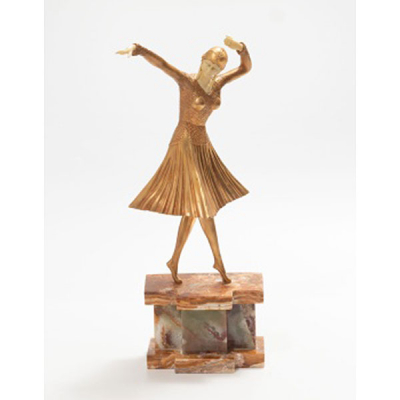 ESCUELA EUROPEA  (S. XX) &quot;Bailarina&quot; Bronce dorado