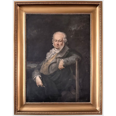 "Retrato de Goya" EUGENIO LUCAS VEL&Aacute;ZQUEZ, S. XIX &ndash; ESPA&Ntilde;A.  Excepcional &oacute;leo sobre lienzo de grandes dimensiones