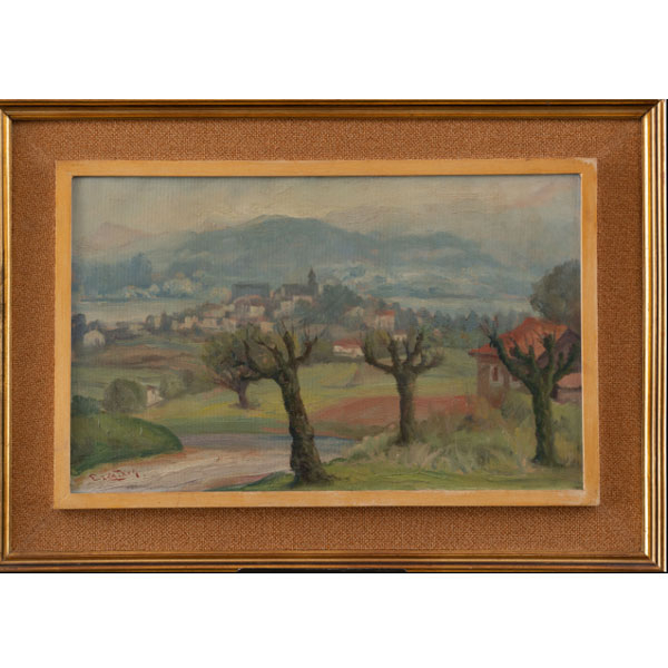 &quot;Vista de Fuenterrabía&quot; Autoría: ELOY ERENCHUN (Guipúzcoa, 1904-1997)