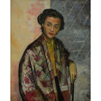 &quot;Retrato de Dña. Sra. De Chueca&quot;  JESÚS OLASAGASTI (San Sebastián, 1907-1955) Óleo/lienzo