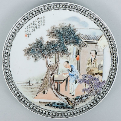 Plato de jardín en porcelana china
