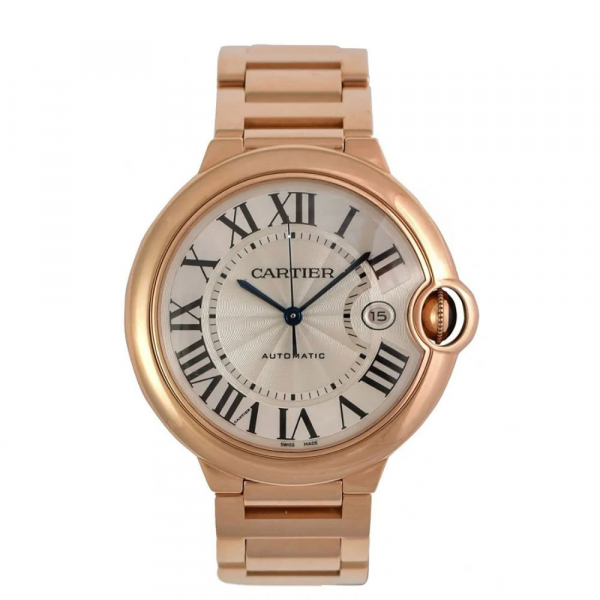 Reloj de pulsera Cartier Ballon Bleu 2999 en oro rosa macizo de 18k, 41mm.