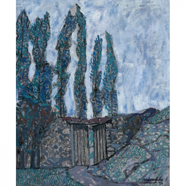 AGUSTIN REDONDELA   (Madrid 1923 - 2015)  "Camino del huerto"  Firmado: Redondela 74  &Oacute;leo / Lienzo