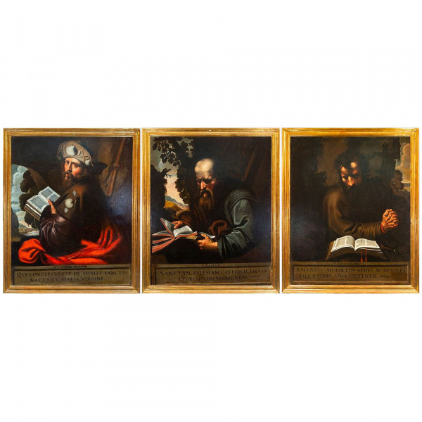 Taller de Artus Wolffort (Amberes, 1581 &ndash; 1641) "Santiago el Mayor, San Tadeo y San Bartolom&eacute;".   &Oacute;leo sobre lienzo. 