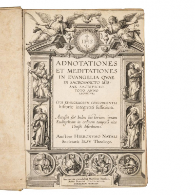 HIERONYMO NATALI - &quot;ADNOTATIONES ET MEDITATIONES IN EVANGELIA&quot; Antuerpieae: Martinys Nutius, 1594 (1595 en el colofón).